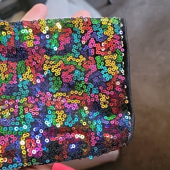 KANCY KOLE Multi Color Sequined Button Up Cardigan Sweater Style Jacket size L - Picture 12 of 13